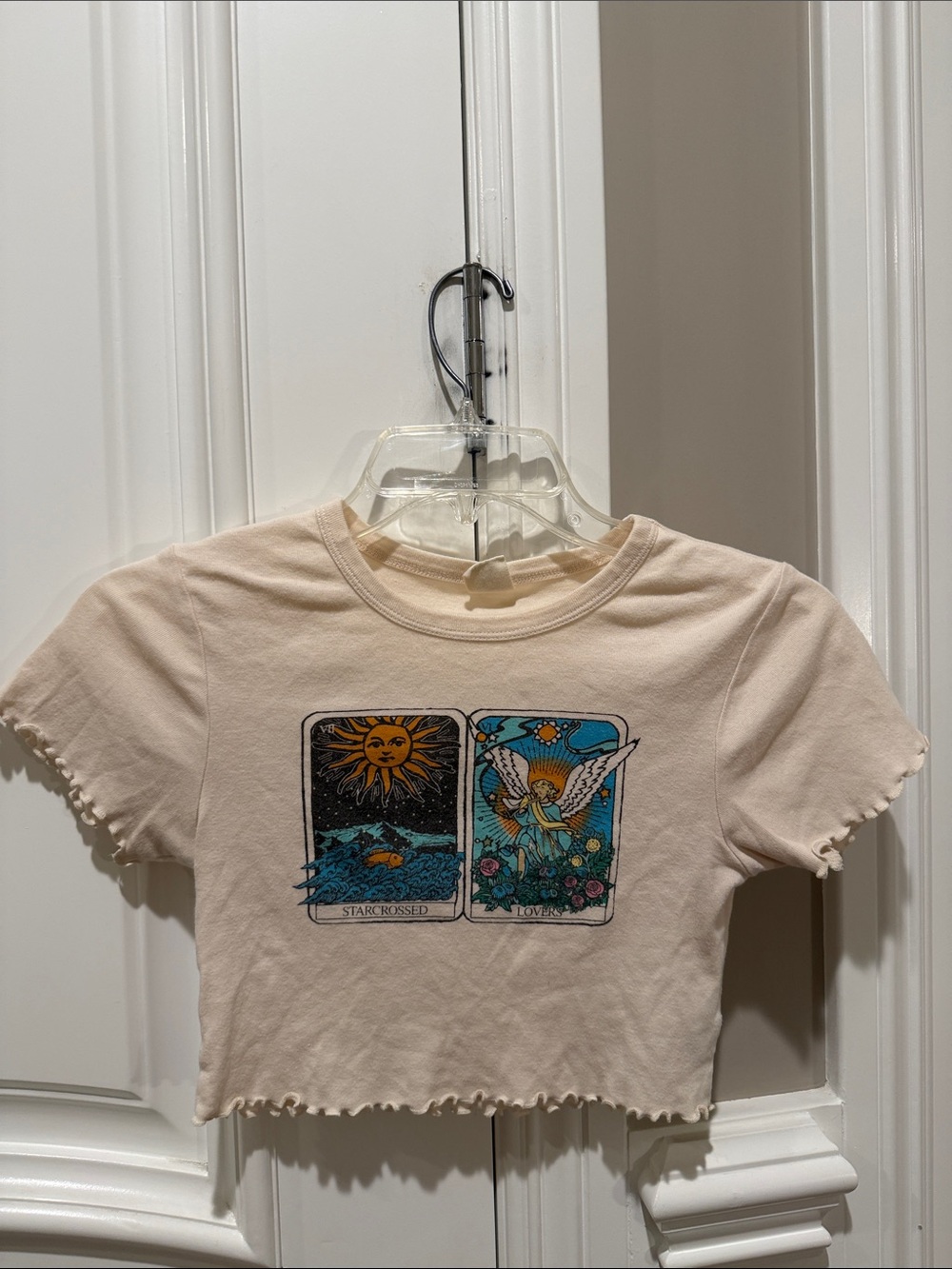 Cream Graphic Tarot Crop Tee